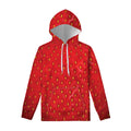 Red Strawberry Print Pullover Hoodie