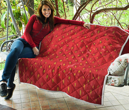 Red Strawberry Print Quilt