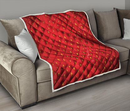 Red Strawberry Print Quilt