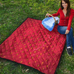Red Strawberry Print Quilt