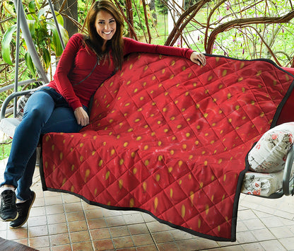 Red Strawberry Print Quilt
