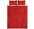 Red Strawberry Print Quilt Bed Set