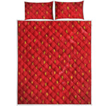 Red Strawberry Print Quilt Bed Set