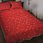 Red Strawberry Print Quilt Bed Set