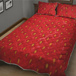 Red Strawberry Print Quilt Bed Set