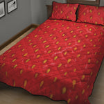 Red Strawberry Print Quilt Bed Set