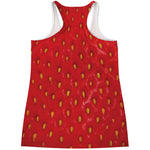 Red Strawberry Print Women's Racerback Tank Top