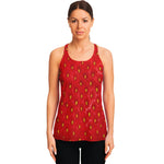 Red Strawberry Print Women's Racerback Tank Top