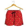 Red Strawberry Print Women's Shorts