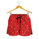 Red Strawberry Print Women's Shorts