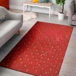 Red Strawberry Texture Print Area Rug