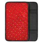 Red Strawberry Texture Print Car Center Console Cover