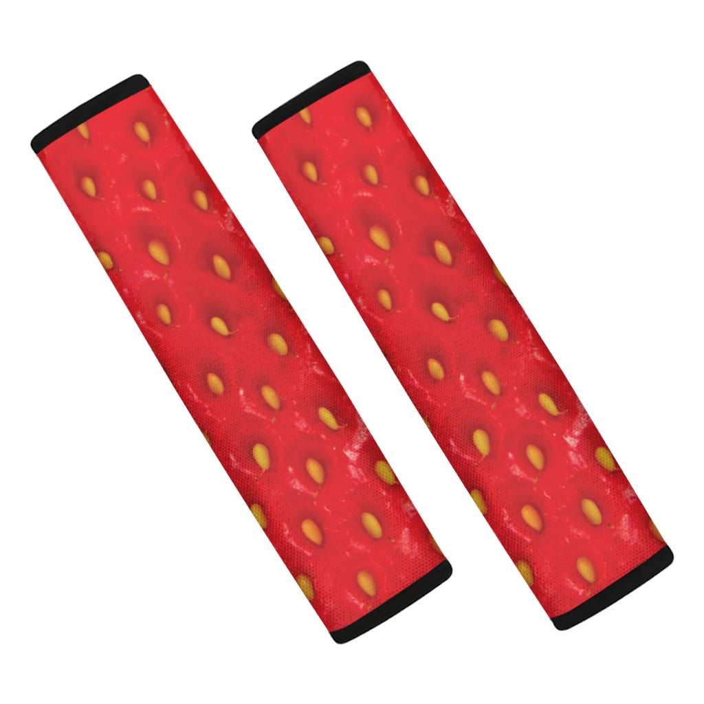 Red Strawberry Texture Print Car Seat Belt Covers