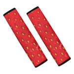 Red Strawberry Texture Print Car Seat Belt Covers