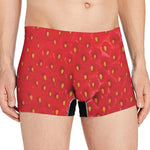 Red Strawberry Texture Print Men's Boxer Briefs