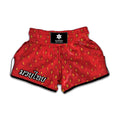 Red Strawberry Print Muay Thai Boxing Shorts