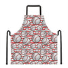 Red Striped Baseball Pattern Print Apron