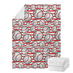 Red Striped Baseball Pattern Print Blanket
