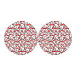 Red Striped Baseball Pattern Print Car Coasters