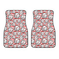 Red Striped Baseball Pattern Print Front Car Floor Mats