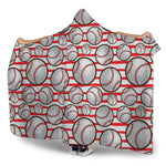Red Striped Baseball Pattern Print Hooded Blanket