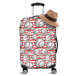 Red Striped Baseball Pattern Print Luggage Cover