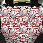 Red Striped Baseball Pattern Print Pet Car Back Seat Cover