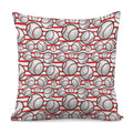Red Striped Baseball Pattern Print Pillow Cover