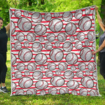 Red Striped Baseball Pattern Print Quilt