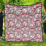 Red Striped Baseball Pattern Print Quilt