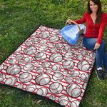 Red Striped Baseball Pattern Print Quilt