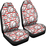Red Striped Baseball Pattern Print Universal Fit Car Seat Covers