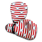 Red Striped USA Star Pattern Print Boxing Gloves