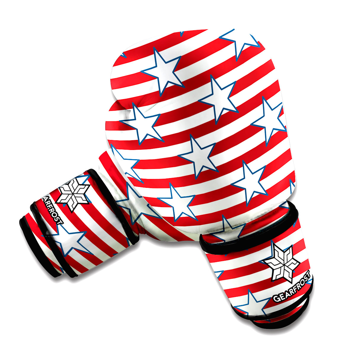 Red Striped USA Star Pattern Print Boxing Gloves