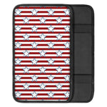 Red Striped USA Star Pattern Print Car Center Console Cover
