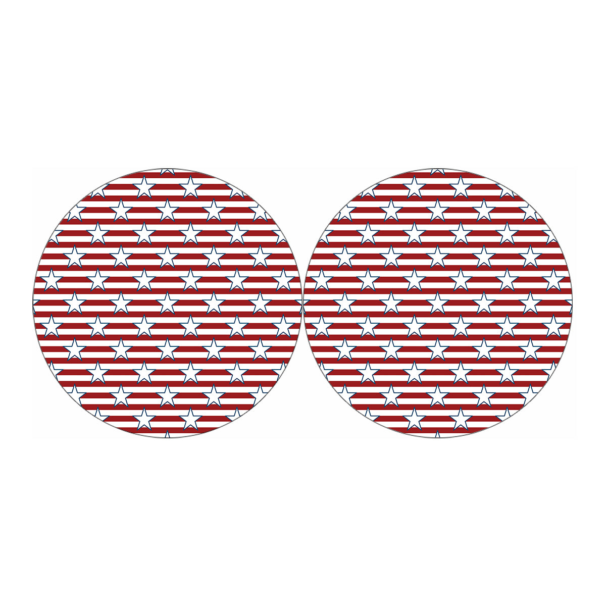 Red Striped USA Star Pattern Print Car Coasters