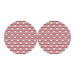Red Striped USA Star Pattern Print Car Coasters