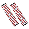Red Striped USA Star Pattern Print Car Seat Belt Covers