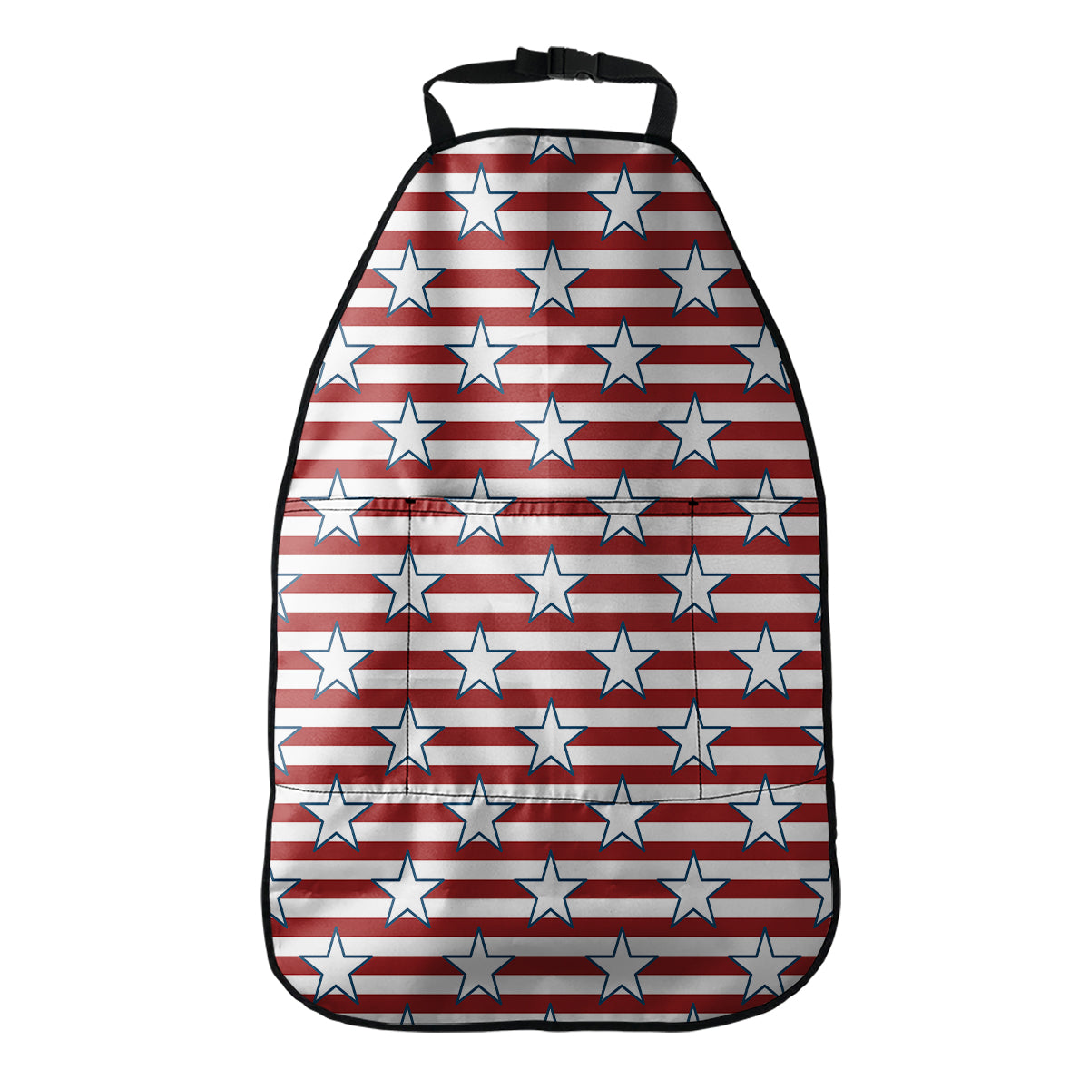 Red Striped USA Star Pattern Print Car Seat Organizers