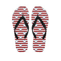 Red Striped USA Star Pattern Print Flip Flops