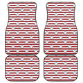 Red Striped USA Star Pattern Print Front and Back Car Floor Mats