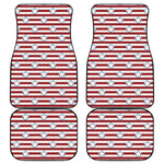 Red Striped USA Star Pattern Print Front and Back Car Floor Mats