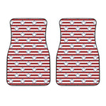 Red Striped USA Star Pattern Print Front Car Floor Mats