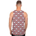 Red Striped USA Star Pattern Print Men's Tank Top
