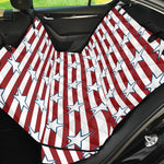 Red Striped USA Star Pattern Print Pet Car Back Seat Cover