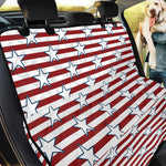 Red Striped USA Star Pattern Print Pet Car Back Seat Cover