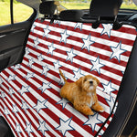 Red Striped USA Star Pattern Print Pet Car Back Seat Cover
