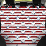 Red Striped USA Star Pattern Print Pet Car Back Seat Cover
