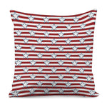 Red Striped USA Star Pattern Print Pillow Cover