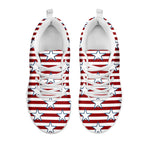 Red Striped USA Star Pattern Print White Sneakers